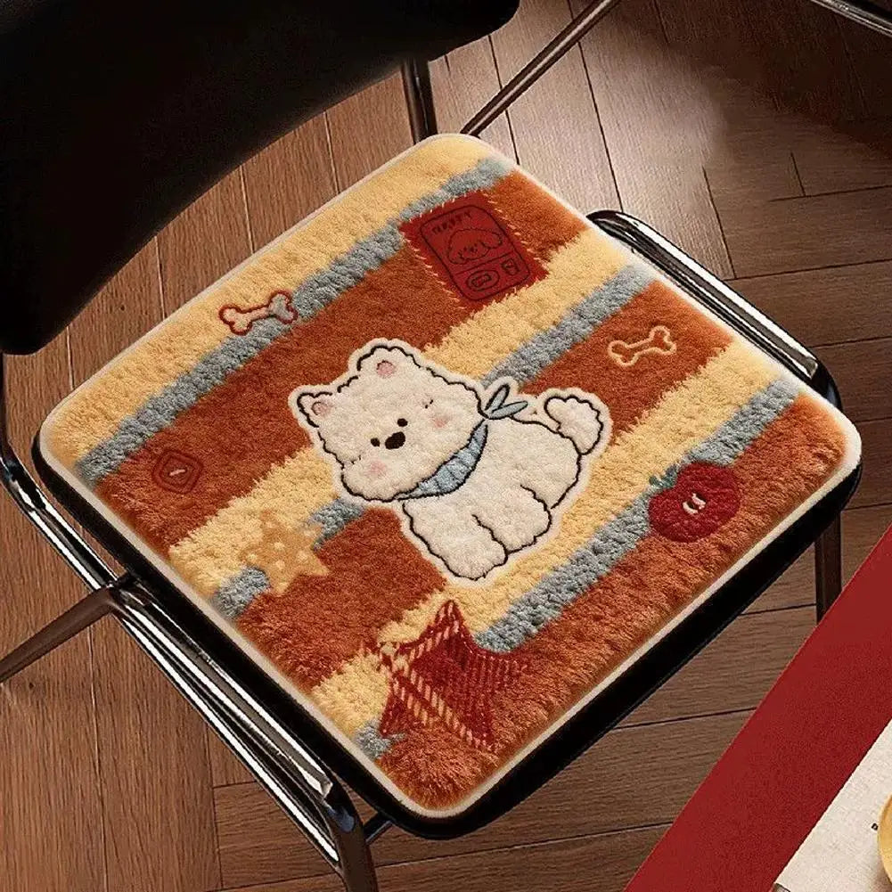 Comfortable Seat Cushion Imitation Cashmere Chair Pad Non Slip Dining Qme