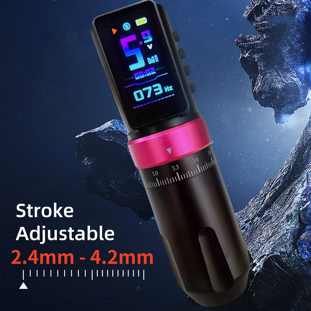 Brand New TANG Wireless Tattoo Machine Pen Adjustable Stroke 2.4-4.2mm Customized Motor For Dot work Tattoo Makeup Pen Supply Qme