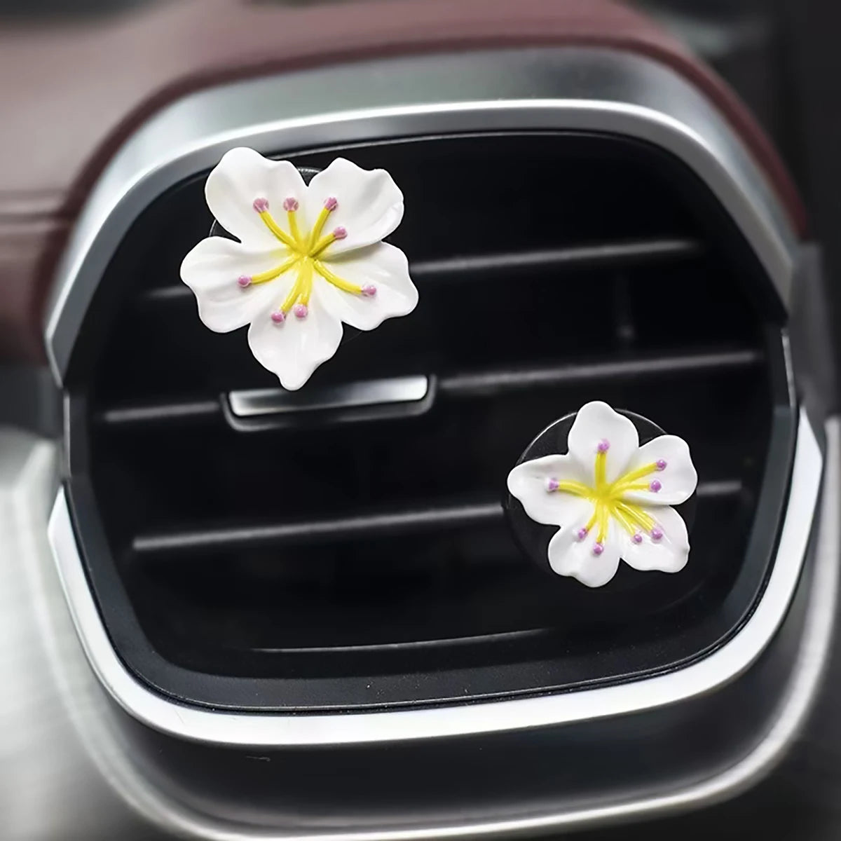 2-Piece Bright Peach Blossom Cherry Car Air Fresheners Fresh Tones Qme WHITE