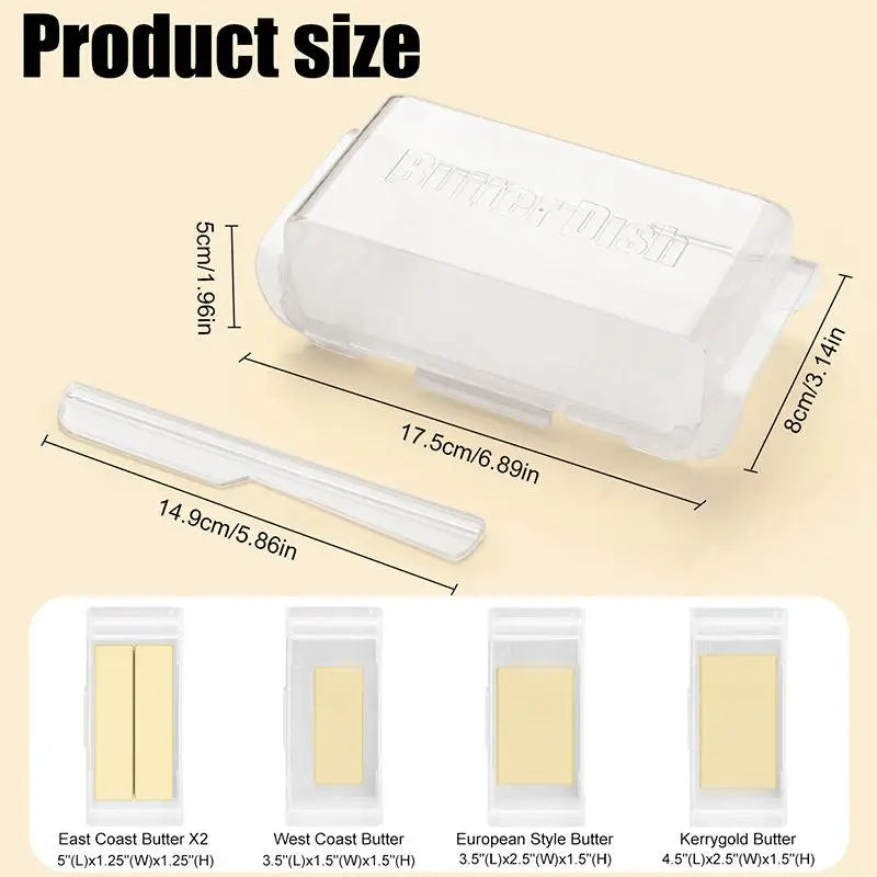 Cheese Storage Box Refrigerator Door Shelf Airtight Butter Dish Qme