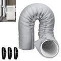 Portable AC Hose Insulation Sleeve 59in Gray For 5-5.9in Ducts, 3-Layer Oxford Cloth Cover With Self-Pasting Closure For Efficie Qme Default Title