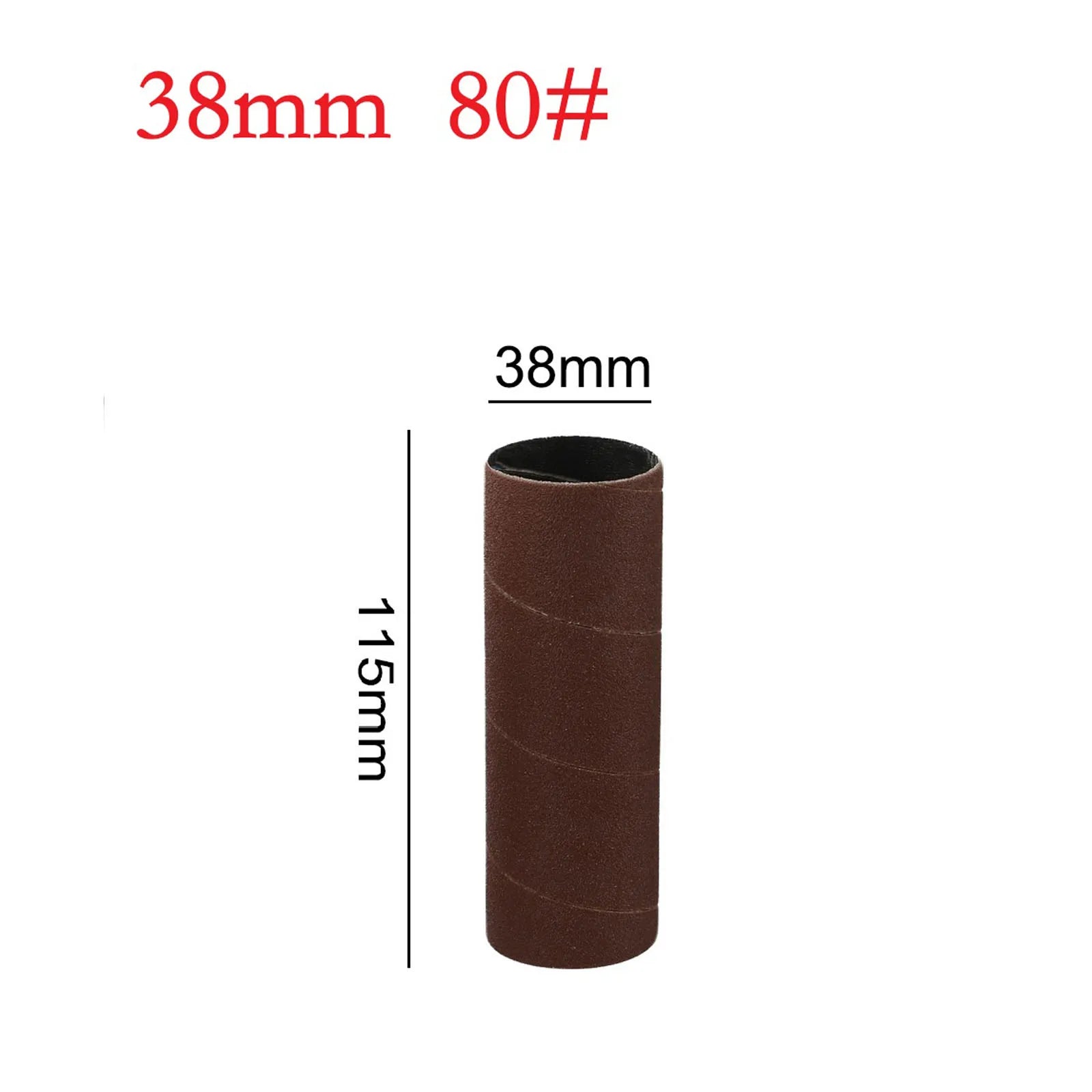 1pc 115mm Drum Sanding Sleeves 13/26/38/51/76mm Spindle Sanding Drum Sander Tool For Hobbies Carpentry Polishing Sanding Paper Qme 38mm 80Grit