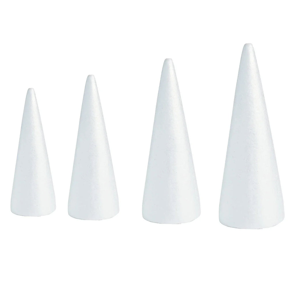 1Pcs DIY Arts Xmas Party Decor For Crafts Crafting Cake Topper Foam Cones DIY Crafts Polystyrene Forms Small Large White Foam Qme