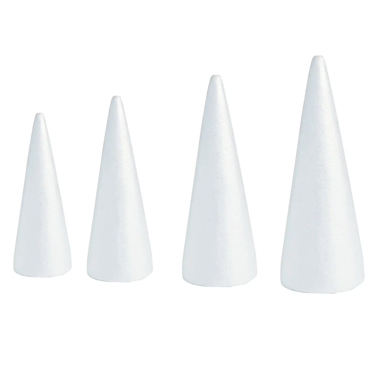 1Pcs DIY Arts Xmas Party Decor For Crafts Crafting Cake Topper Foam Cones DIY Crafts Polystyrene Forms Small Large White Foam Qme