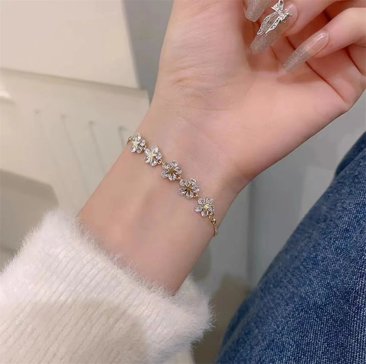 Fashion Creative Lucky Imitation Hotan Jade Bracelet Vintage Light Luxury Handmade Jewelry Bracelet Women's Girls Jewelry Gift Qme