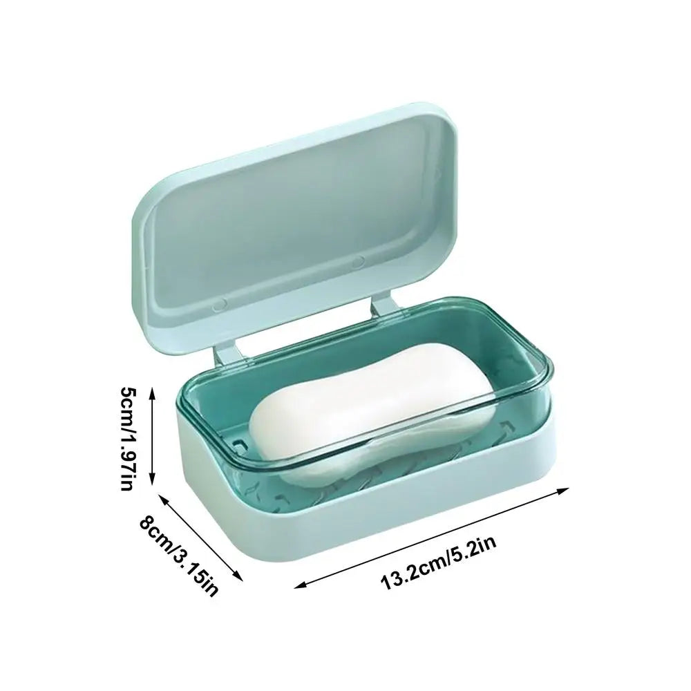 Soap Dish with Lid Soap Dish with Drainage Tray Dustproof Container with Lid for Kitchen Shower Bathroom Camping Sink Bathtub Qme 01