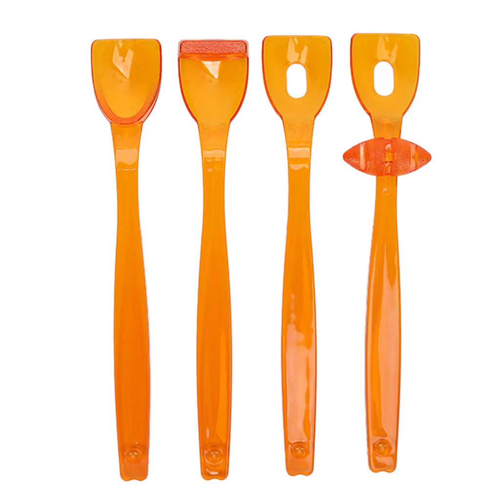 4pcs Tongue Muscle Trainer Portable Oral Lips Muscle Exerciser Recovery Tool for Dysarthria (Orange) Oral Muscle Training Tool Qme