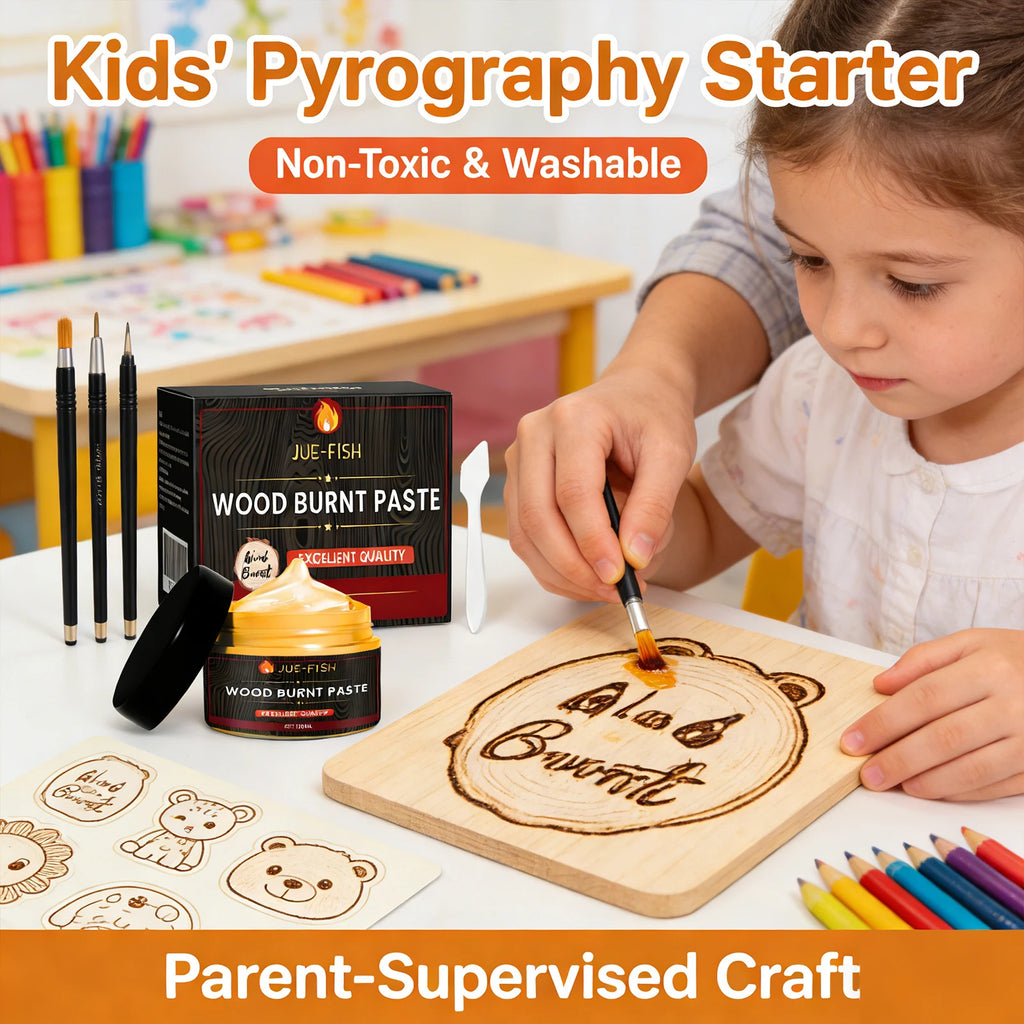 Original Wood Burning Paste Quickly Shaping Patterns Inspiring Artistic Creativity Easy to Use DIY Pyrography Wood Burning Cream Qme