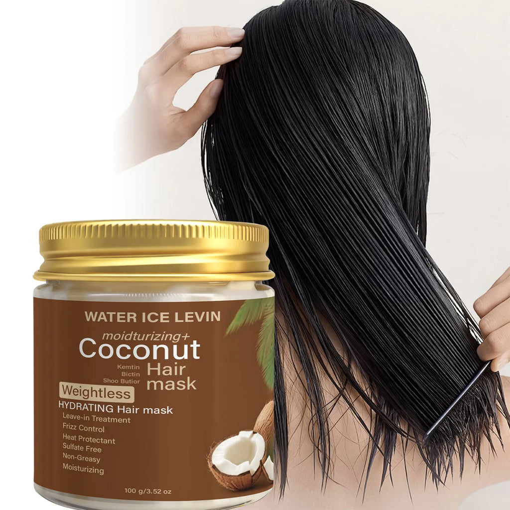 Sulfate-Free Coconut Hair Mask, Moisturizing & Heat Protectant Hair Care Treatment Qme