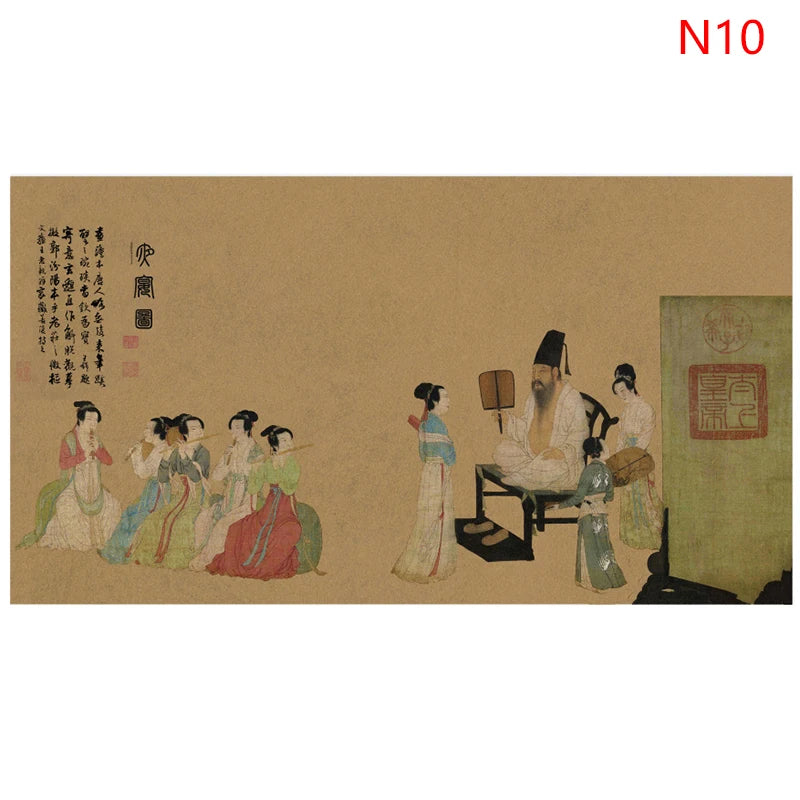 Retro Ancient Painting Tea Mat Matcha Green Powder Whisk Japanese Qme N10