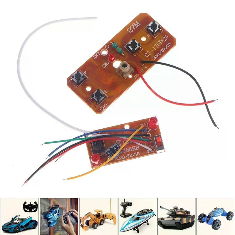 4CH RC Remote Control 27MHz Circuit PCB Transmitter Receiver Board Qme