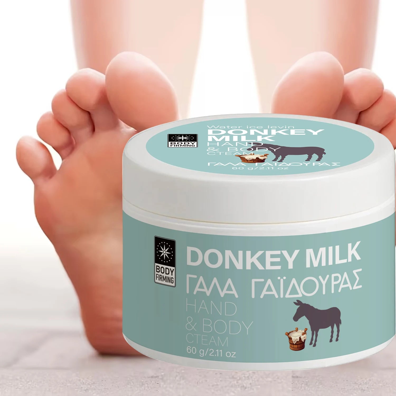 Donkey Milk Hand & Body Cream, Moisturizing & Firming Cream with Hyaluronic Acid & Coconut Oil for Nourished Skin Qme