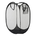 Foldable Hand-Held Laundry Basket Dirty Clothes Mesh Breathable Storage box Toy Storage Organizer Household Organizer for Clothe Qme black