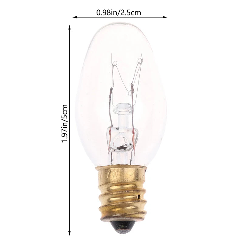 E12 120V 7W Transparent Warm Yellow Tungsten Lamp Light Bulb Qme 1