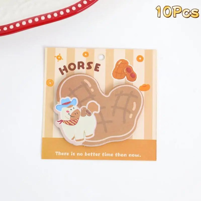 5 10Books Cute Pony Shape Convenience Sticky Notes Cartoon Has Qme A6