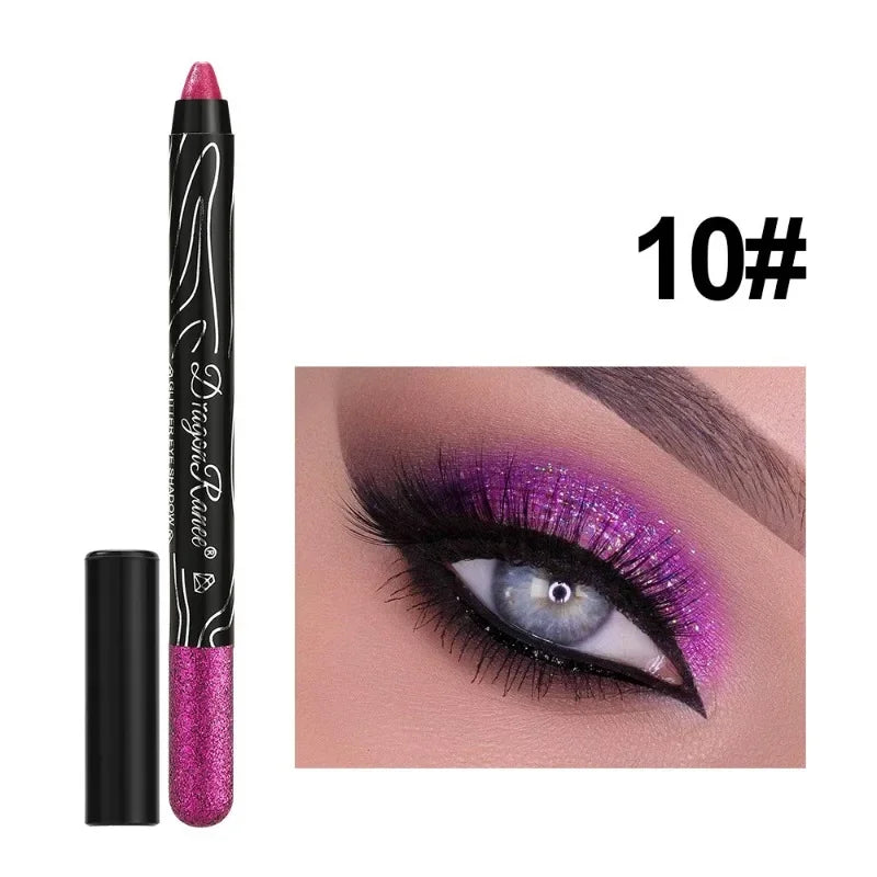 Waterproof Pearlescent Eyeshadow Eyeliner Pencil Lasting Glitter Matte Nude Eye Shadow Makeup Pigment Silkworm Eyeshadow Pen Qme 10