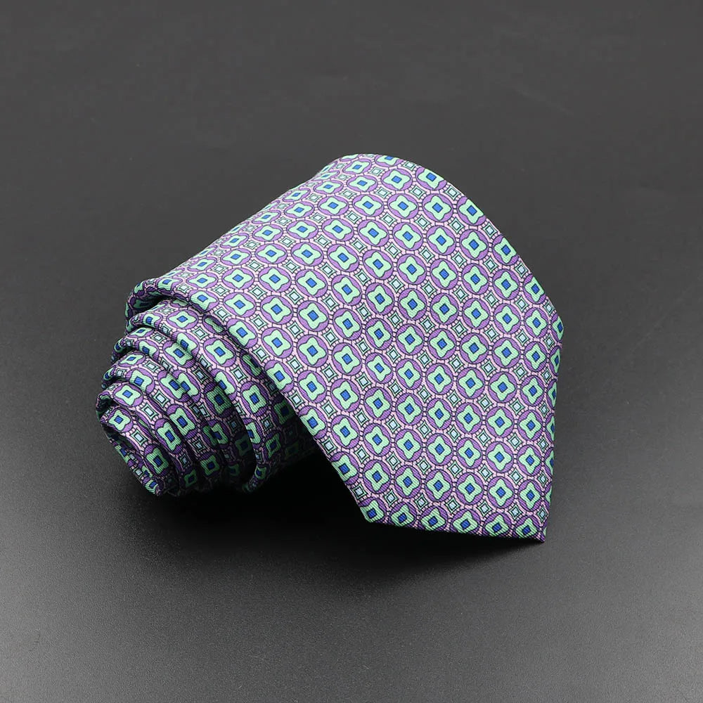 Men's Fashion Silk Tie Soft Novelty Necktie Blue Green Orange Ties