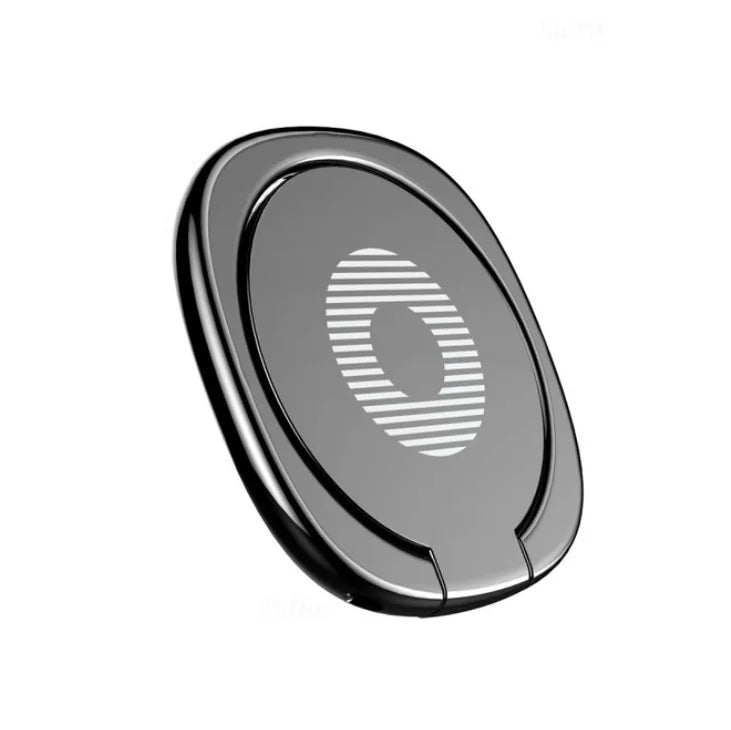 360° Rotating Ultra-thin Metal Phone Finger Grip Holder Magnetic Compatible Cellphone Back Ring Stand Car Mount For Mobile Phone Qme black