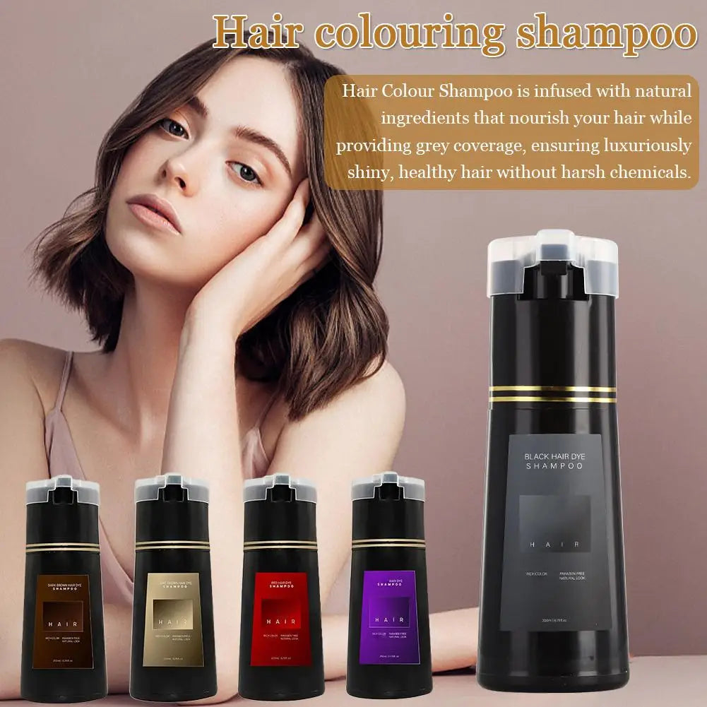 Nova Hair Dye Shampoo, Nova Hair Instant Dye Shampoo, Trynova Hair Shampoo, Hair Color Shampoo For Women And Men 200ml Qme