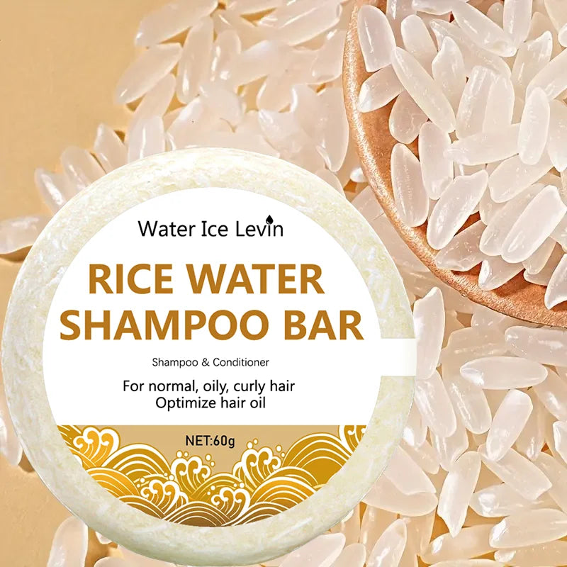 Organic Rice Shampoo Soap Bar Oil Free Conditioning Soap Rice Water Protein Nourishing Anti-loss Hair Hair Growth Soap Bar 60g Qme