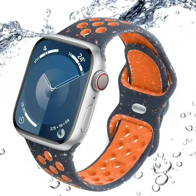 Silicone Strap for Apple Watch Band Ultra 2 49mm 38mm 42mm Sport Bracelet iWatch Series 9 8 7 41mm 45 mm 7 6 SE 5 4 3 44mm 40mm Qme