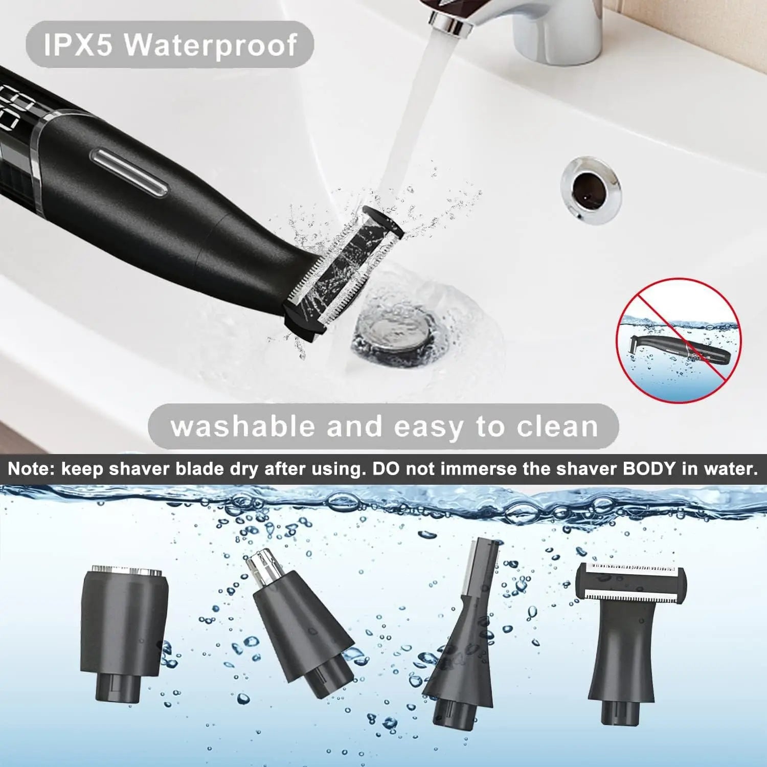 4 in 1 Womens Electric Razor, Hair Removal for Eyebrow Face Nose Legs Underarms and Bikini Line,Wet and Dry Qme