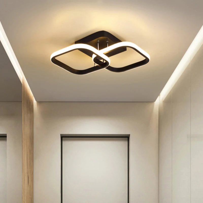 Household LED Ceiling Lamp Three Colors Lamp Modern Style Chandelier Bedroom Light Surface Installation 85-265V Dining Room Lamp Qme