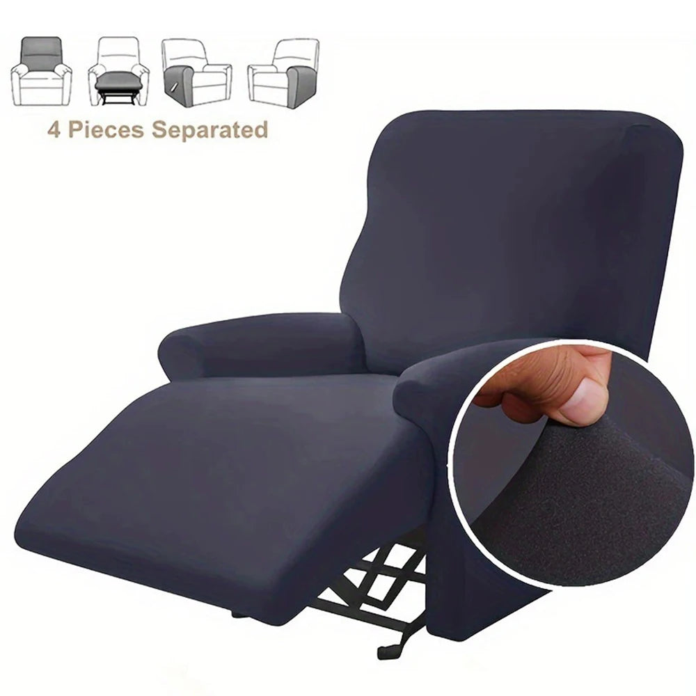 Minimalist Style Milk Silk Chair Cover, Fully Wrapped Elastic High-End Sofa Cover, Sofa Cover, Single Recliner, Massage Chair Qme Dark Grey
