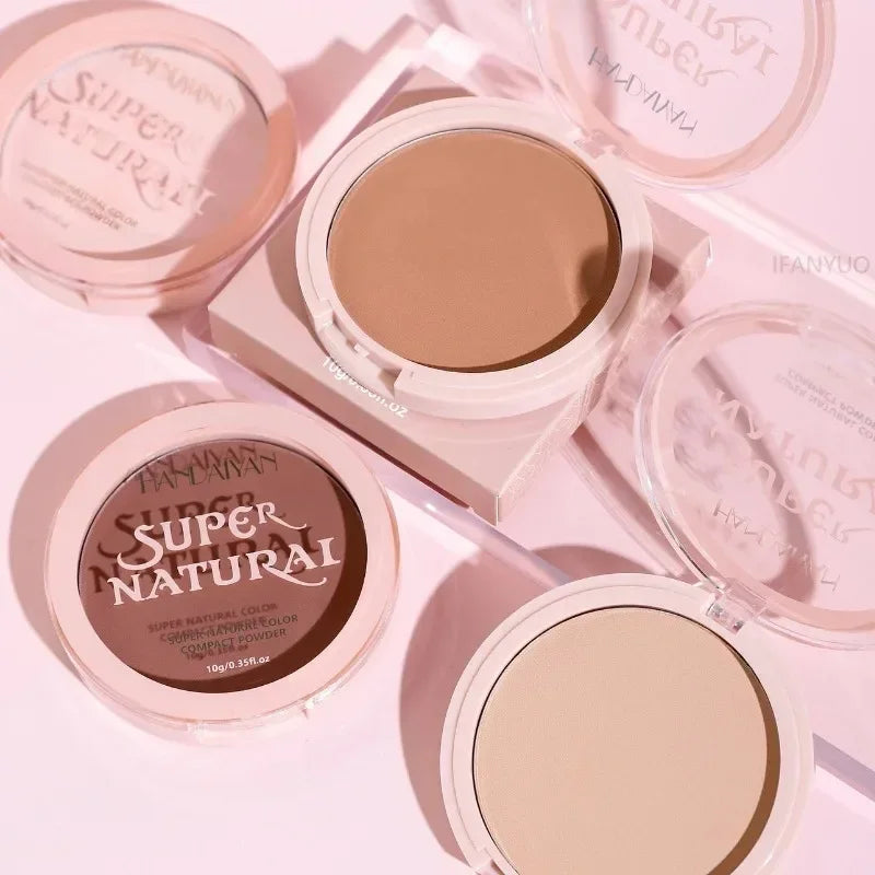 Face Setting Powder Cushion Long Lasting Oil-Control Pressed Foundations 8 Colors Matte Finish Concealer Makeup Pressed Powder Qme