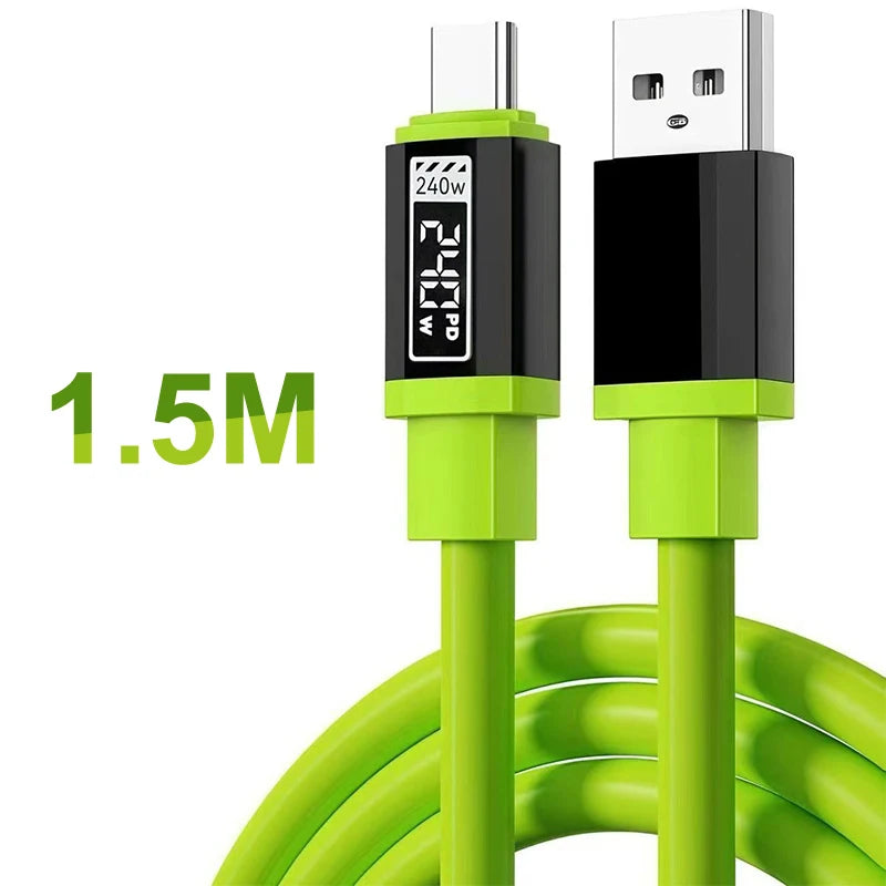 240W USB C Cable Power Display Fast Charging Charger 15 16 17 Huawei Qme A6