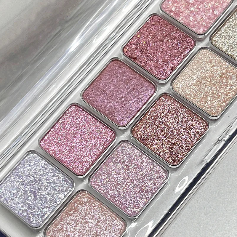 Diamond Sequins Eyeshadow Palette Peach Kumquat Eye Shadow Glitter Pearl Shimmer Shining Kids Makeup Eyeshadow Palette Cosmetics Qme