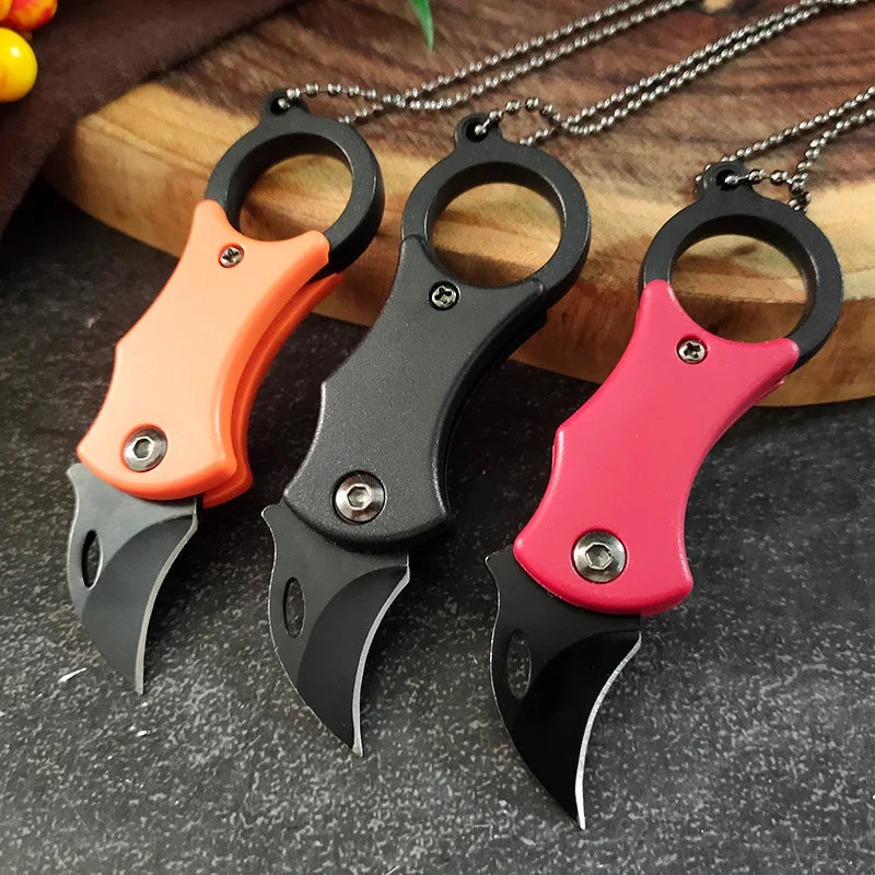 Eagle claw mini disassembly express knife anti body keychain folding knife wolf claw outdoor portable anti body knife Qme Random color 2pcs