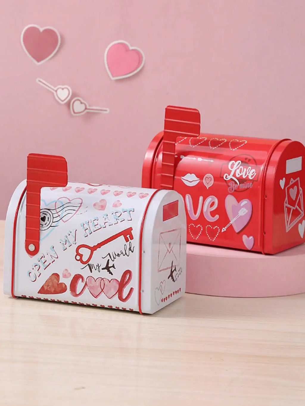 Heart-shaped Metal Storage Box Sweet Valentine Present Wedding Qme