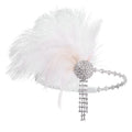 Retro Vintage Feather Headband Sequin Zircon Masquerade Hair Band Tassel Makeup Party 1920s Hair Accessories Bridal Headdress Qme Style 6