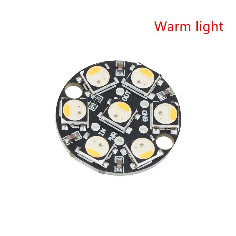 WS2812 7Bit Round LED Circuit Board Programmable Brightness Module Qme Warm Light