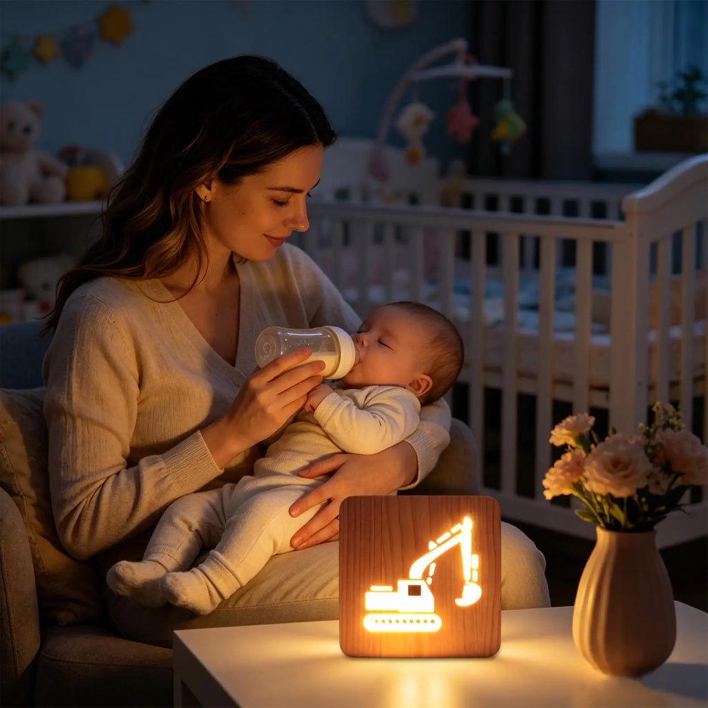 Bedroom Desk Lamp Wooden Table Atmosphere Lighting Bedside LED Light Qme