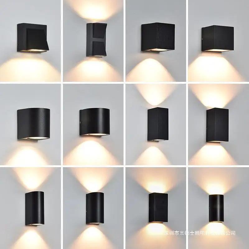 TRAZOS Round Square Modern Wall Lights Garden Porch Ip65 Waterproof Up Down Lighting Outdoor Led Bedroom Lamp Wall Decor Qme