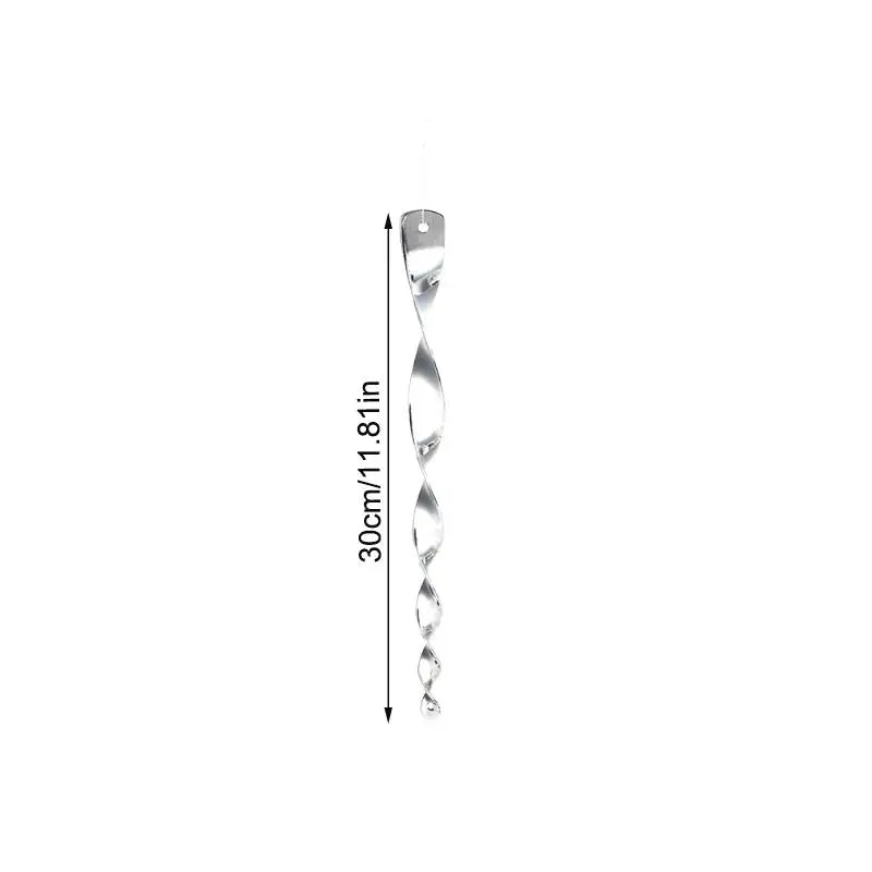 6/10/12Pcs Sparkling Bird Repellent Spiral Reflectors Silvery PS Hanging Deterrents For Garden Scare Away Woodpeckers Pigeons Qme