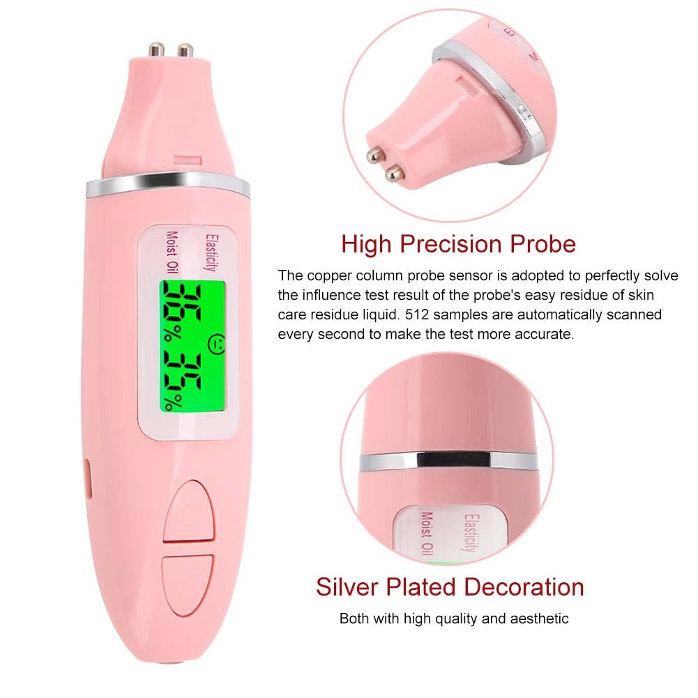 Portable Digital LCD Display Precision Skin Sensor Tester Face Moisture Water Oil Analyzer Moisture Meter Qme