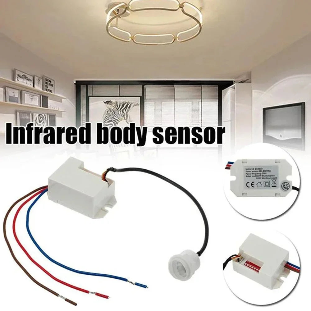 Light Switch PIR Sensor Detector Mini Recessed Motion Occupancy Rest Dips 6m 800W Adjustable Ceiling IP20 360° Qme