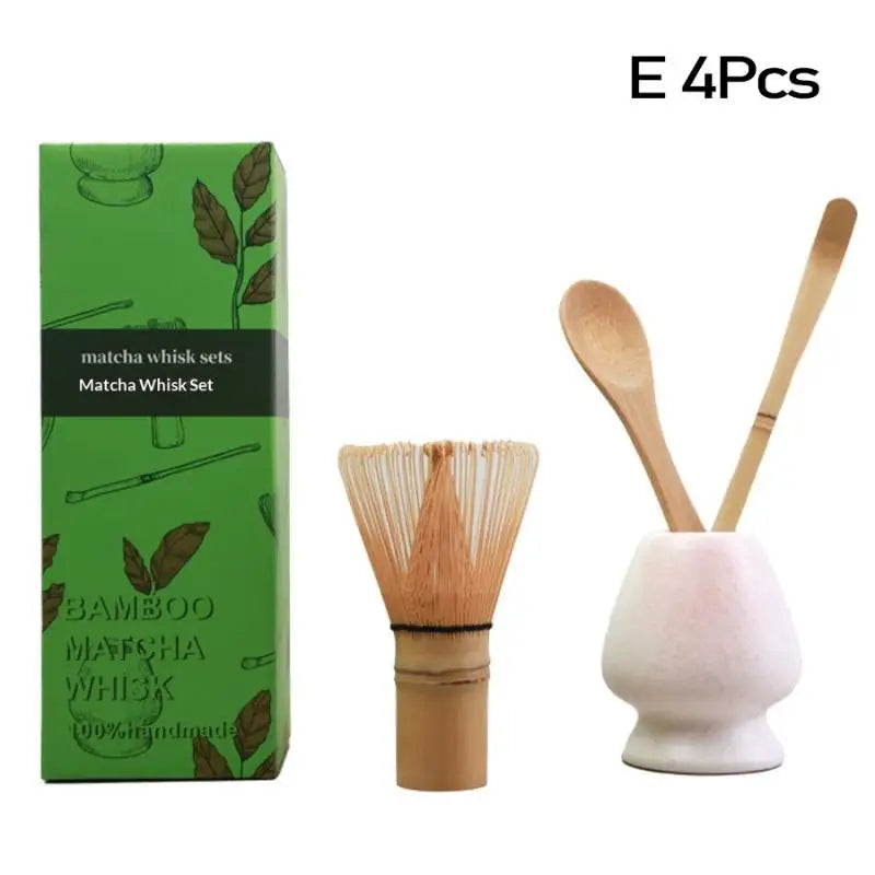 3 Japanese Matcha Tea Safe Bamboo Whisk Teaspoon Spoon Sets Indoor Qme E 4Pcs