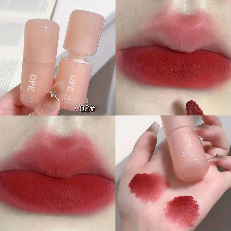 Matte Lip Mud OPE Nude Apricot Long Lasting Waterproof Velvet Smudge Qme A4-07-02