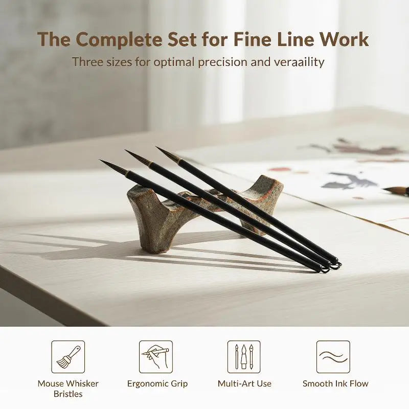 Chinese Calligraphy Brushes Hook Line Brush Fine Detail Paint Qme