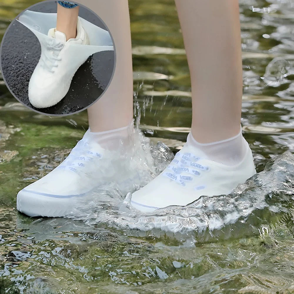 Reusable Non-slip Wear-resistant Rain Shoes Cover Portable Outdoor Adult Children Boots Rain Rubber Waterproof Footwear Covers Qme