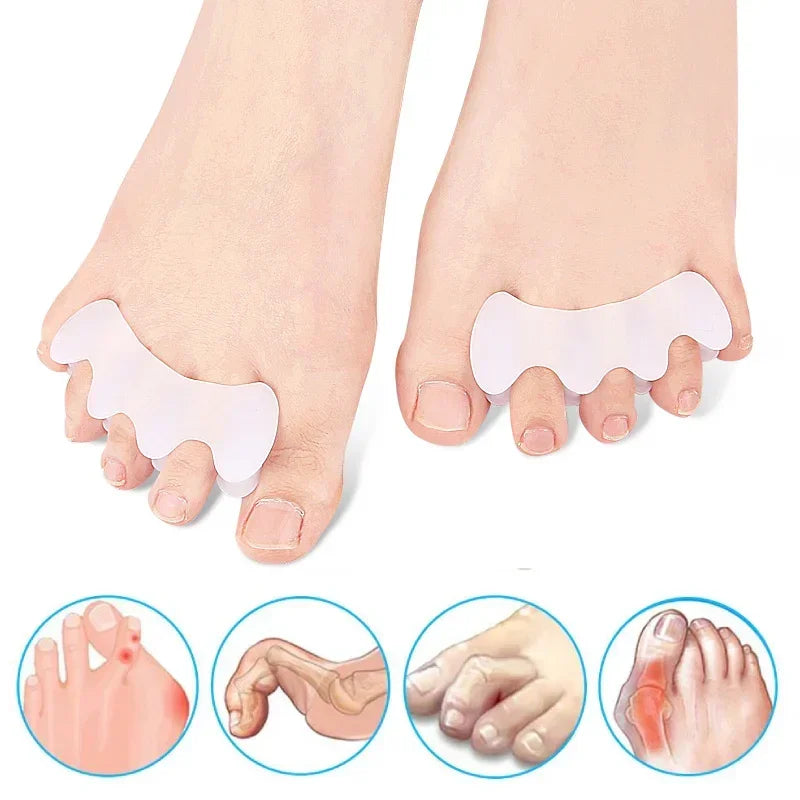Hard Silicone 3-Hole Toe Separators Spacers Daily Foot Comfort Qme