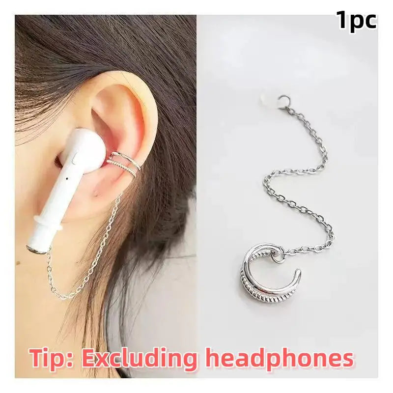 Creative Rhinestone Butterfly Earphone Anti-lost Chain Fashionable Qme A4