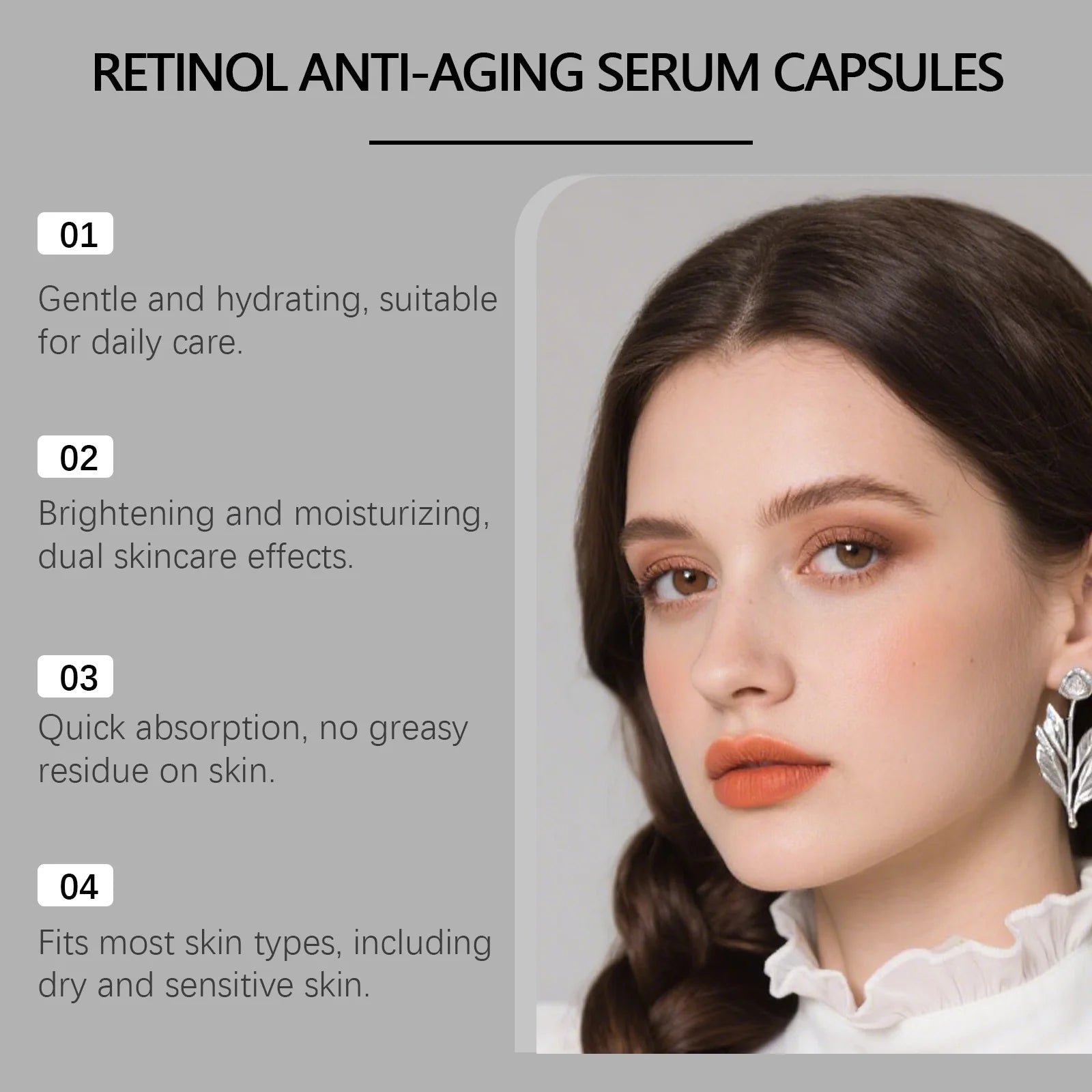 Retinol Serum Reduce Melanin Anti Aging Fade Fine Line Improve Barrier Repair Skin Moisturizing Nourishing Face Essence Capsule Qme