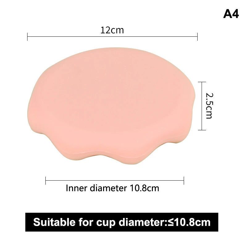 Multi Sizes Silicone Leakproof Mug Lid Heat Insulation Coffee Cup Qme A4