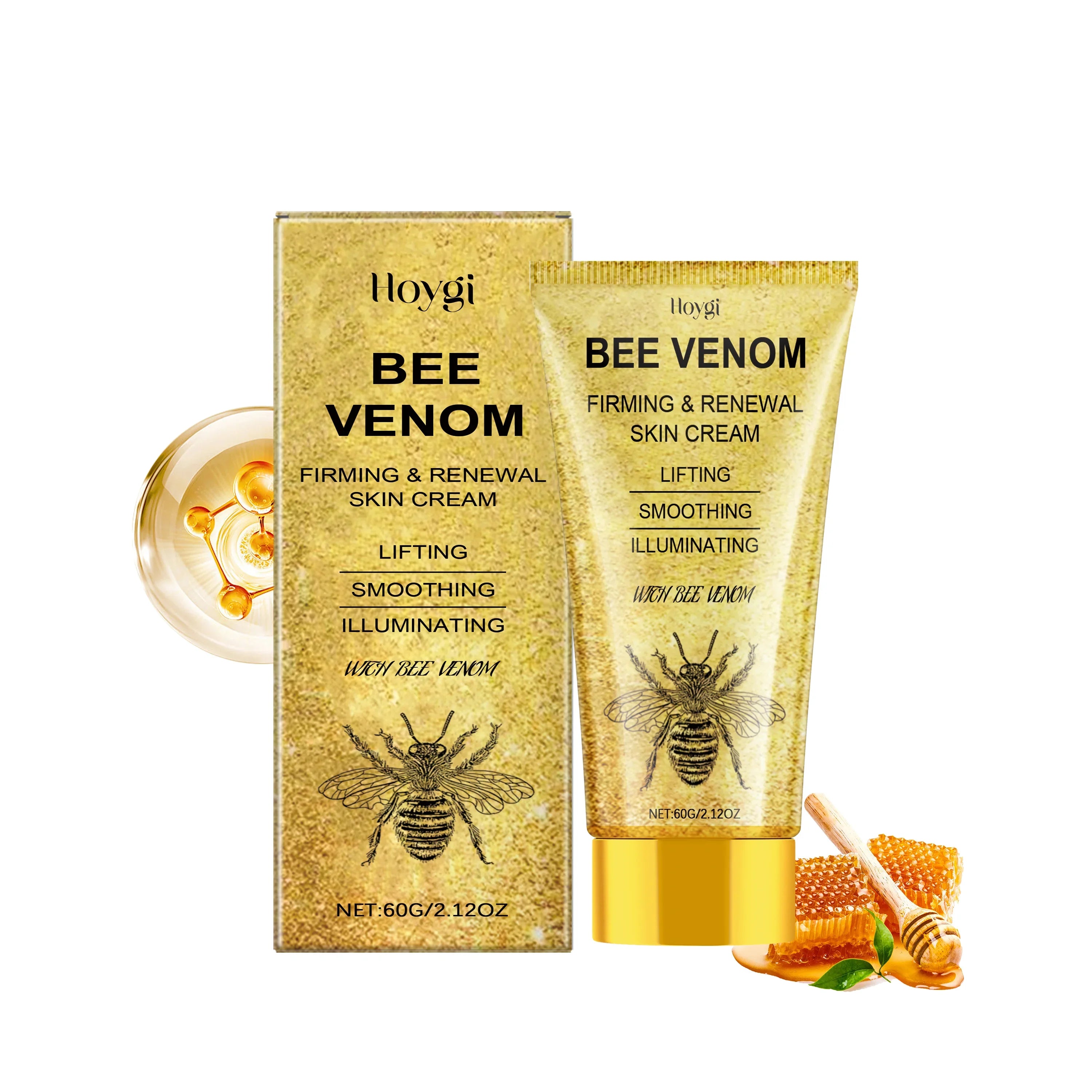 Bee Venom Face Cream Firming Lifting Fade Fine Line Improve Sagging Skin Smoothing Brightening Nourishing Facial Skin Care Qme 60g boxed