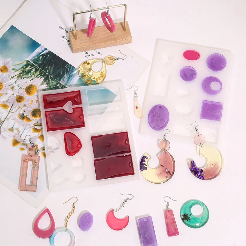 30 Styles Silicone Earring Pendant Silicone Resin Molds Jewelry Making Casting Mold for DIY UV Resin Epoxy Charms Craft Handmade Qme